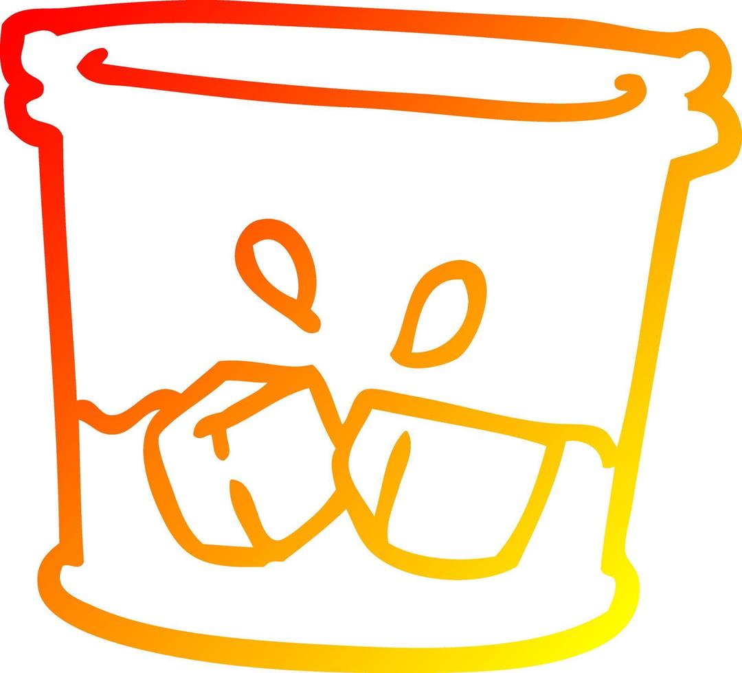 boisson de dessin animé de dessin de ligne de gradient chaud dans un gobelet en verre vecteur