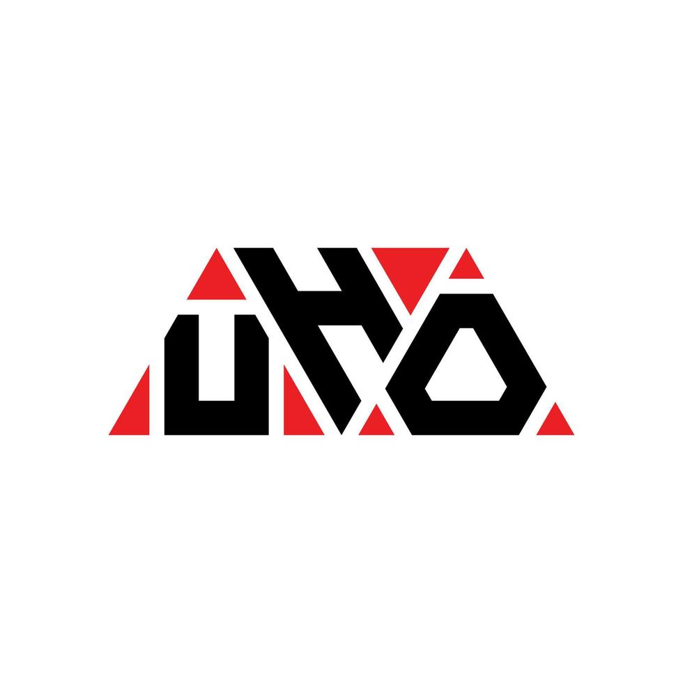 création de logo de lettre triangle uho avec forme de triangle. monogramme de conception de logo triangle uho. modèle de logo vectoriel triangle uho avec couleur rouge. logo triangulaire uho logo simple, élégant et luxueux. euh