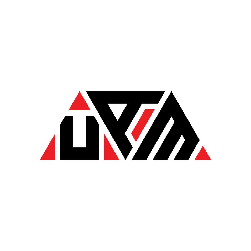 création de logo de lettre triangle uam avec forme de triangle. monogramme de conception de logo triangle uam. modèle de logo vectoriel triangle uam avec couleur rouge. logo triangulaire uam logo simple, élégant et luxueux. euh