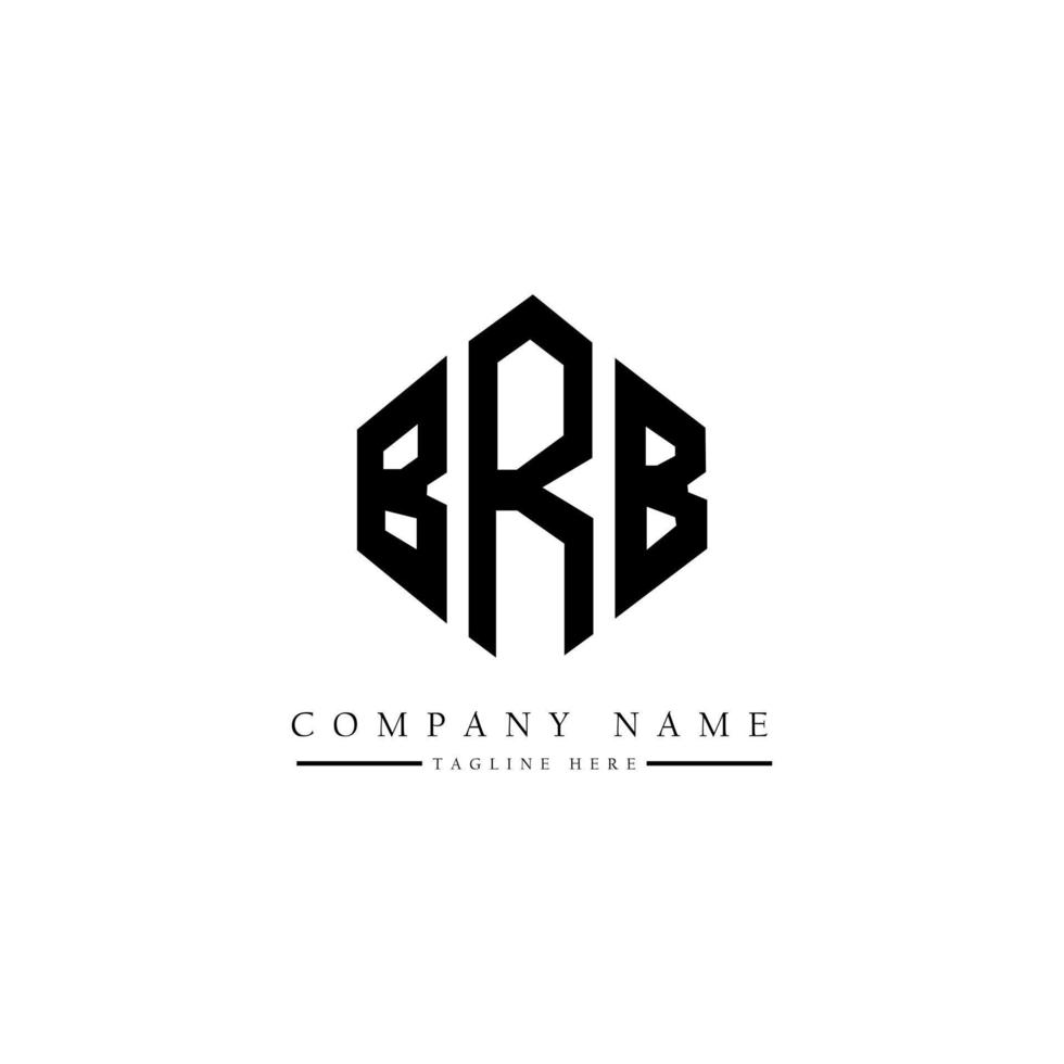 création de logo de lettre brb avec forme de polygone. création de logo en forme de polygone et de cube brb. modèle de logo vectoriel hexagone brb couleurs blanches et noires. monogramme brb, logo d'entreprise et immobilier.