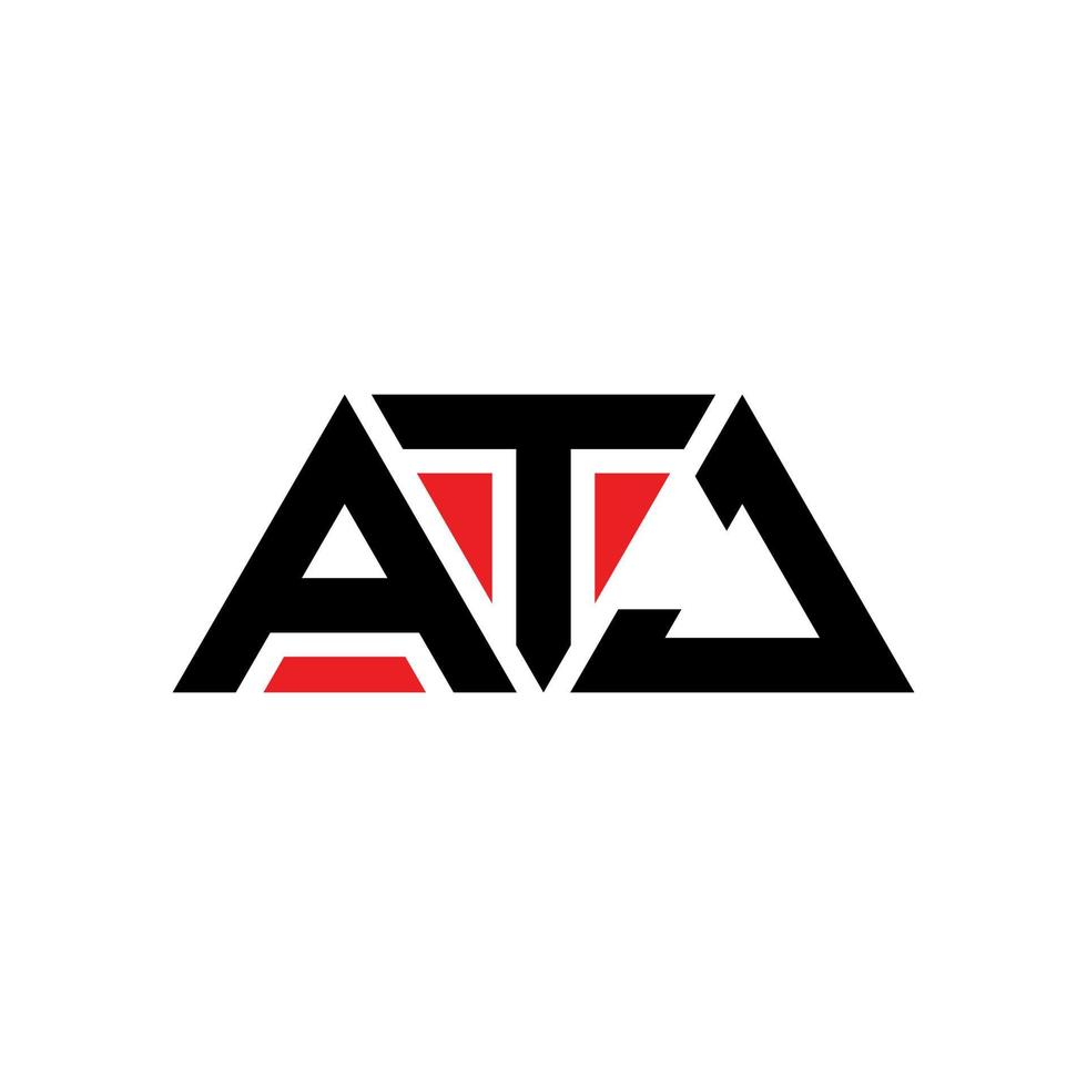 création de logo de lettre de triangle d'atj avec la forme de triangle. monogramme de conception de logo triangle atj. modèle de logo vectoriel triangle atj avec couleur rouge. logo triangulaire atj logo simple, élégant et luxueux. atj