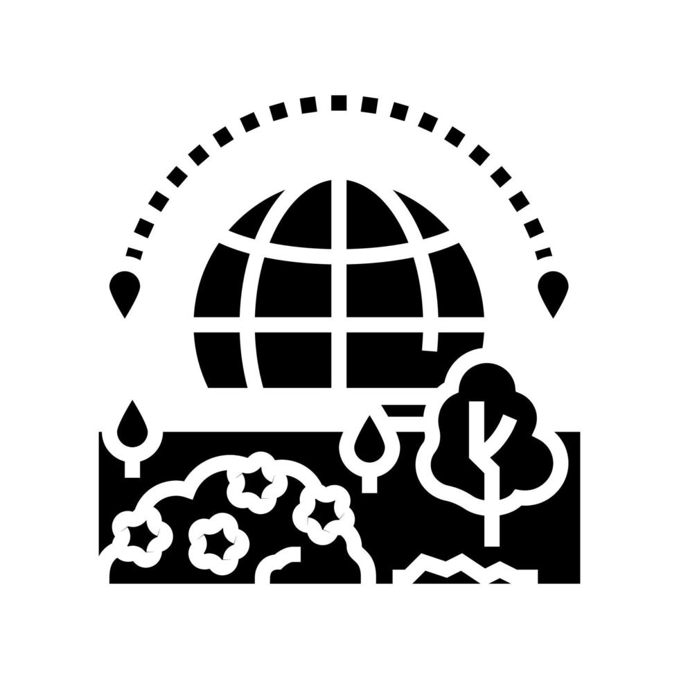 illustration vectorielle d'icône de glyphe de tourisme botanique vecteur