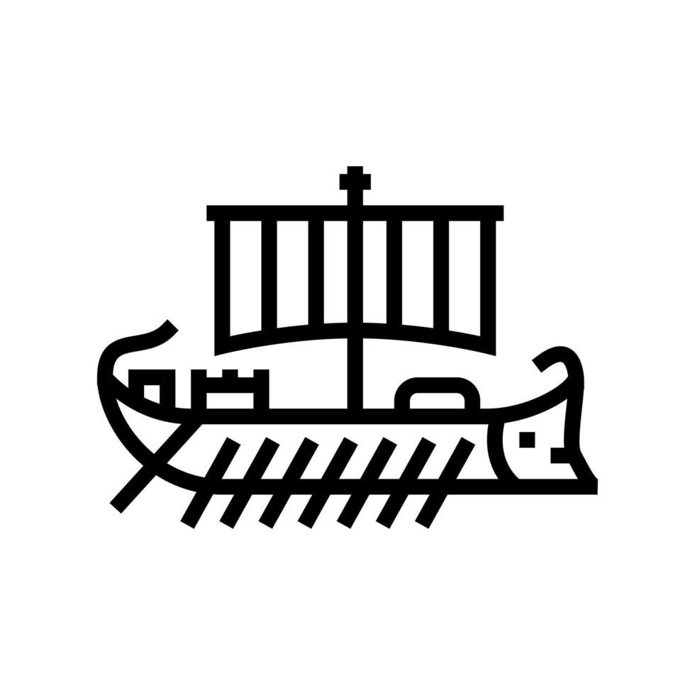 navire rome antique ligne icône illustration vectorielle vecteur