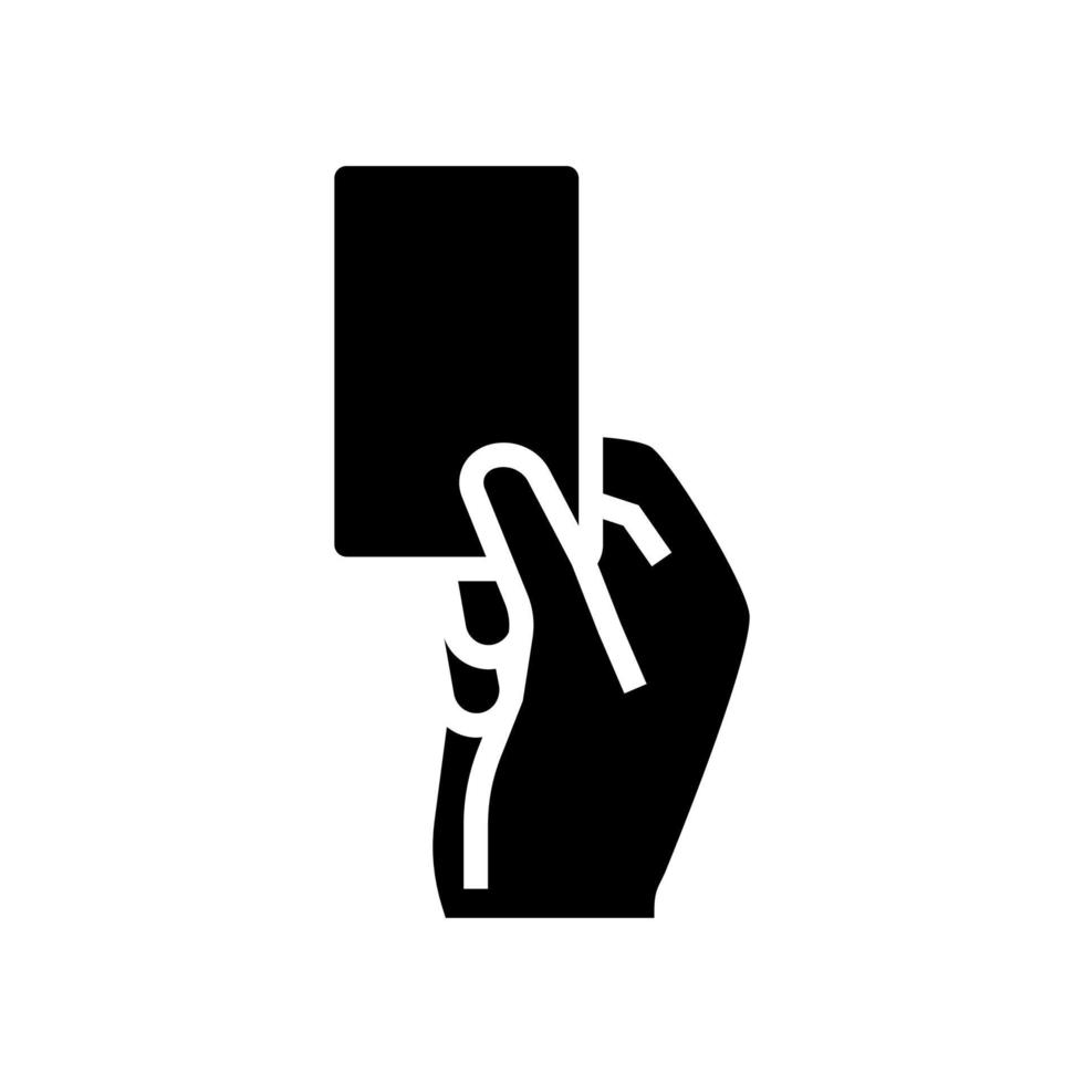 carton rouge de l'illustration vectorielle de l'icône du glyphe de l'arbitre vecteur
