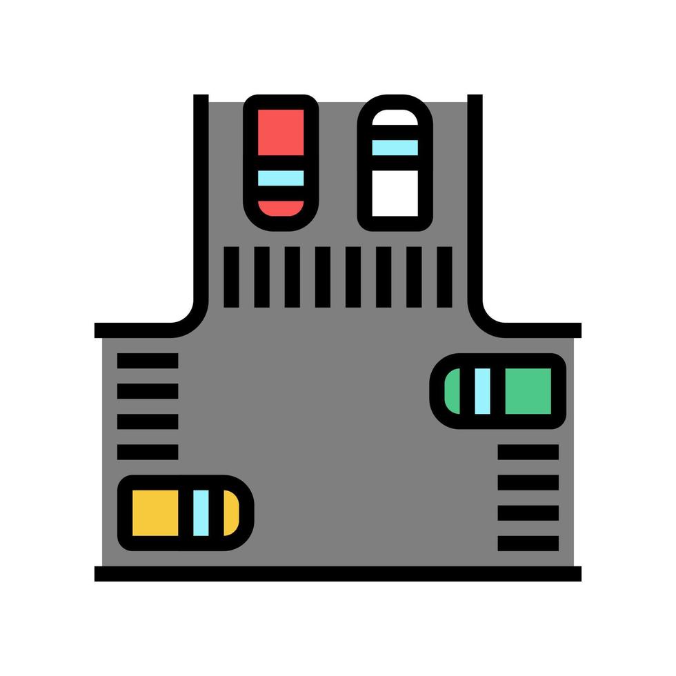 carrefour avec des voitures couleur icône illustration vectorielle vecteur
