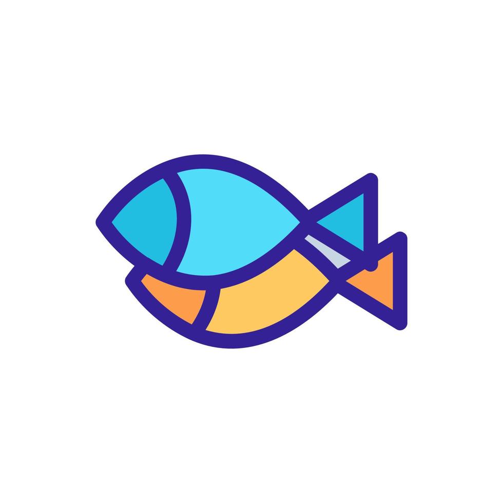 vecteur d'icône de poisson. illustration de symbole de contour isolé