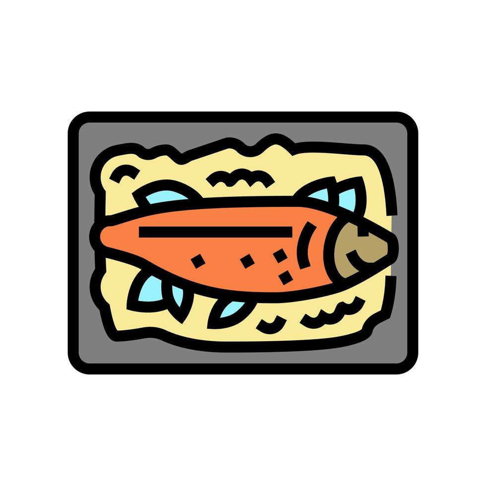 illustration vectorielle d'icône de couleur de fruits de mer cuits vecteur