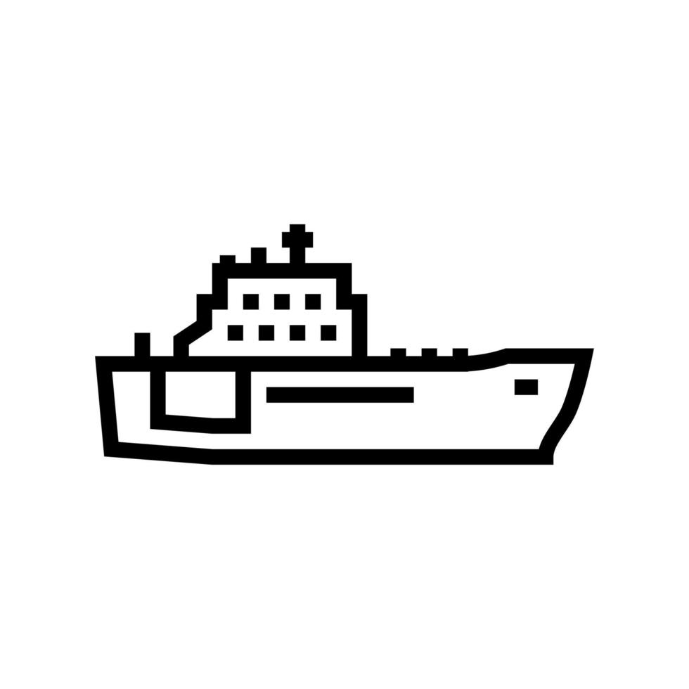 illustration vectorielle de l'icône de la ligne de bateau de la marine vecteur