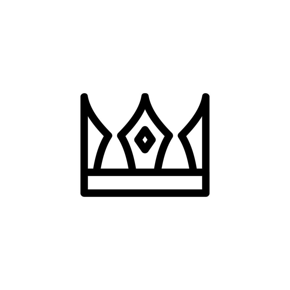 vecteur d'icône de roi de la couronne. illustration de symbole de contour isolé