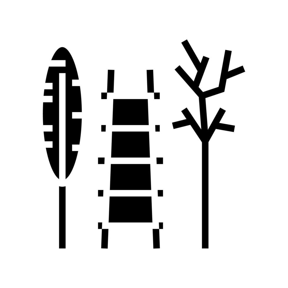 escaliers et outil pour les soins maison plante glyphe icône illustration vectorielle vecteur