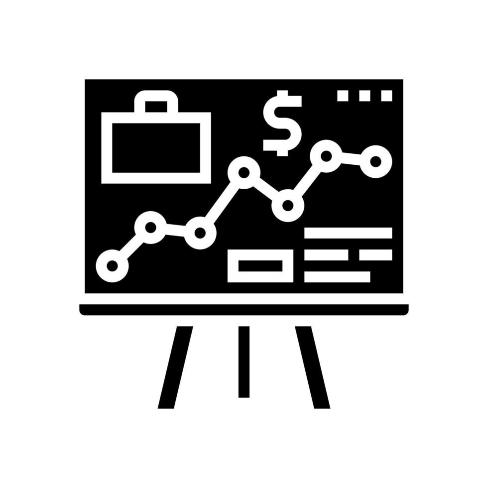 présentation pour les actionnaires glyphe icône illustration vectorielle vecteur