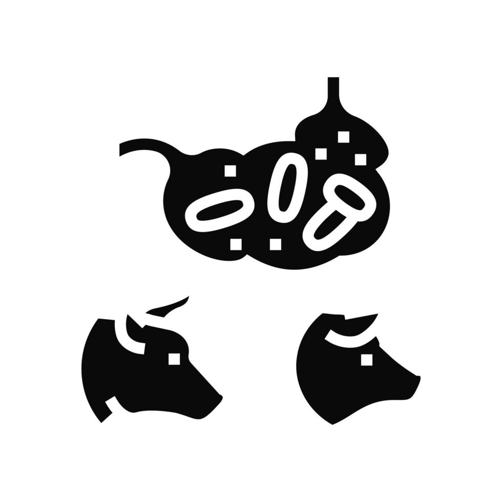 coli bacille animal domestique glyphe icône illustration vectorielle vecteur