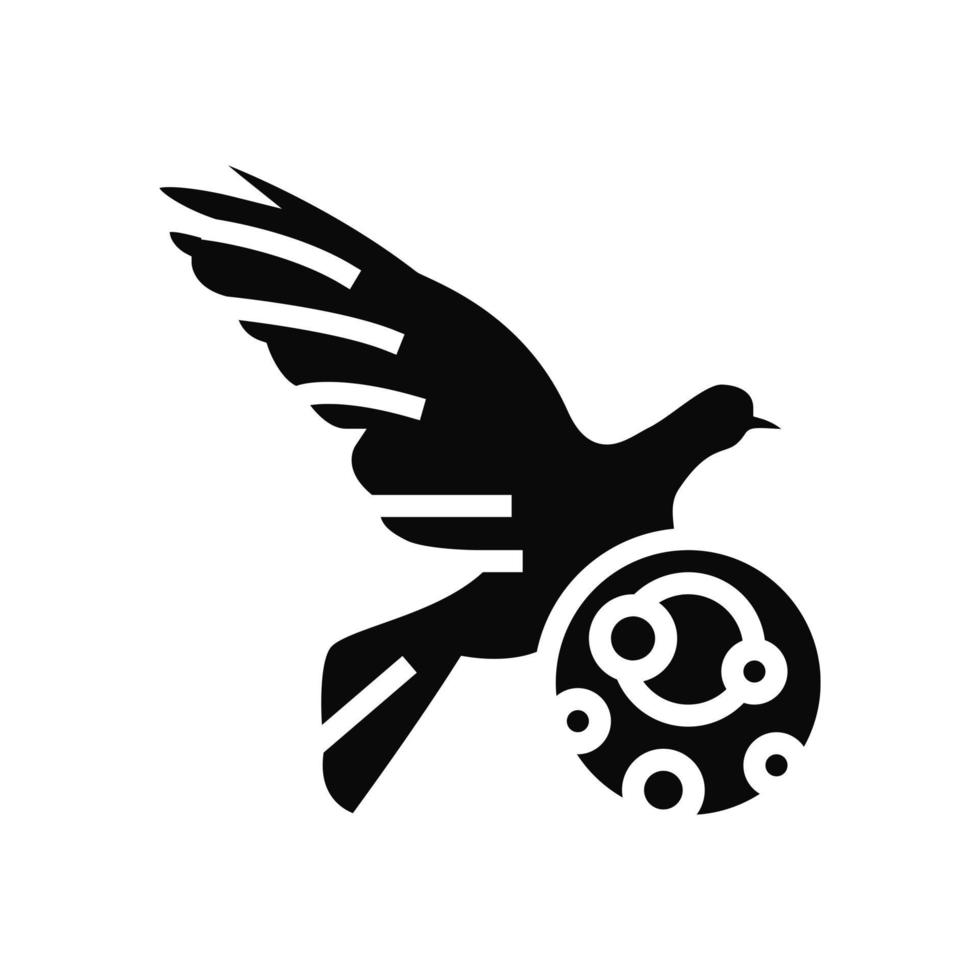 psittacose oiseau glyphe icône illustration vectorielle vecteur
