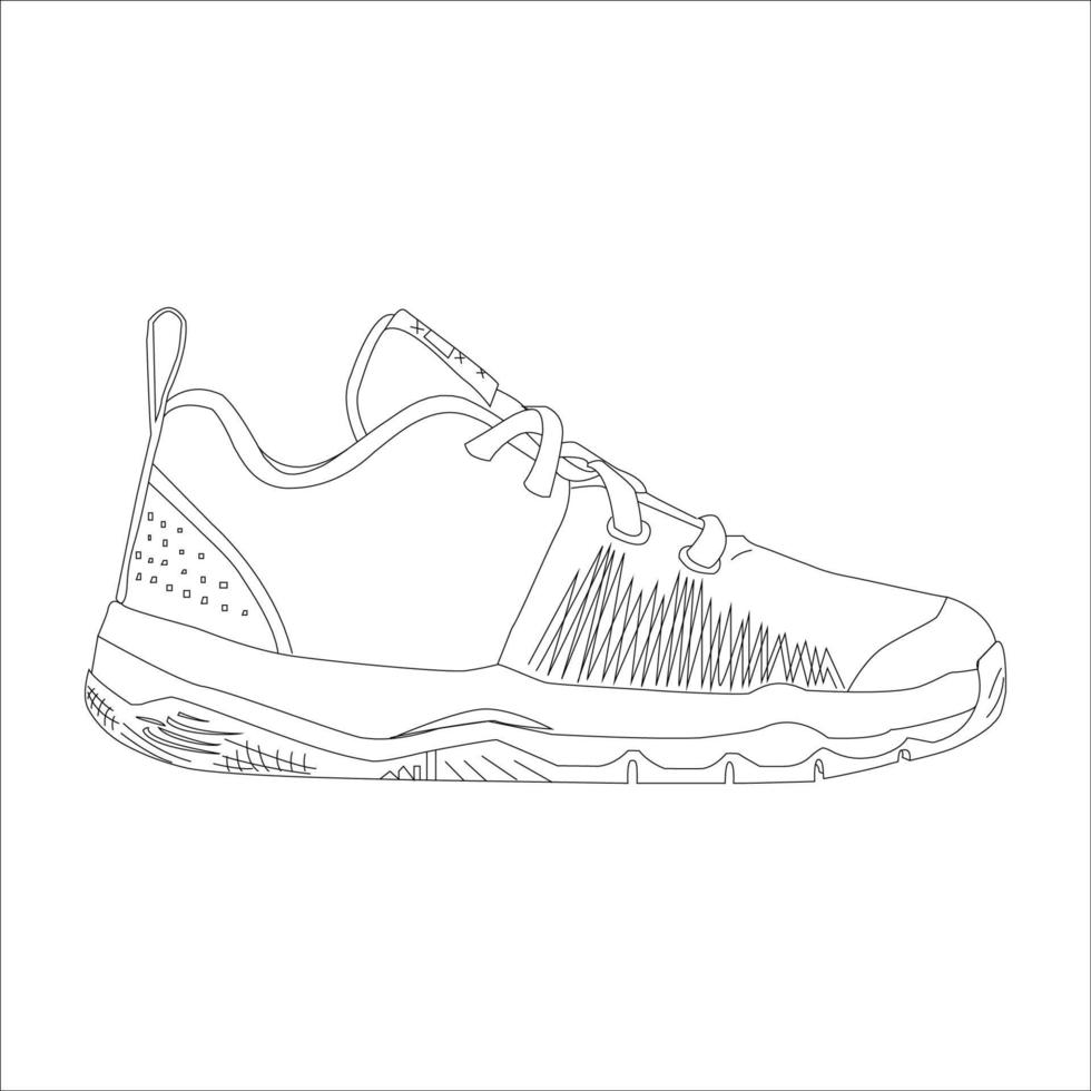 chaussures dessin continu d'une ligne. chaussures de sport dans un style de ligne. baskets isolés sur fond blanc. bon pour homme ou femme. à la mode et décontracté. illustration vectorielle minimaliste dessinée à la main vecteur