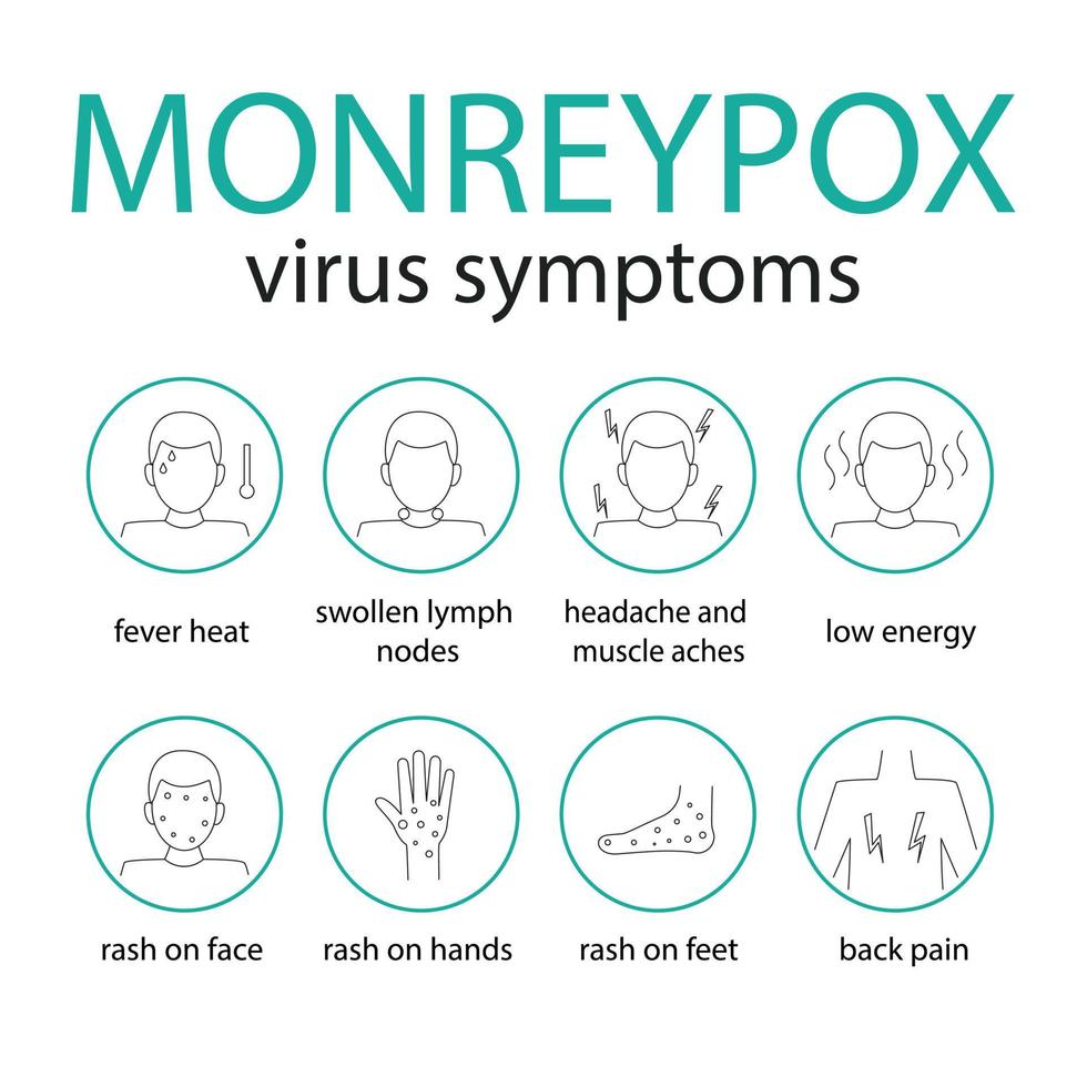 brochure sur les symptômes du virus monkeypox vecteur