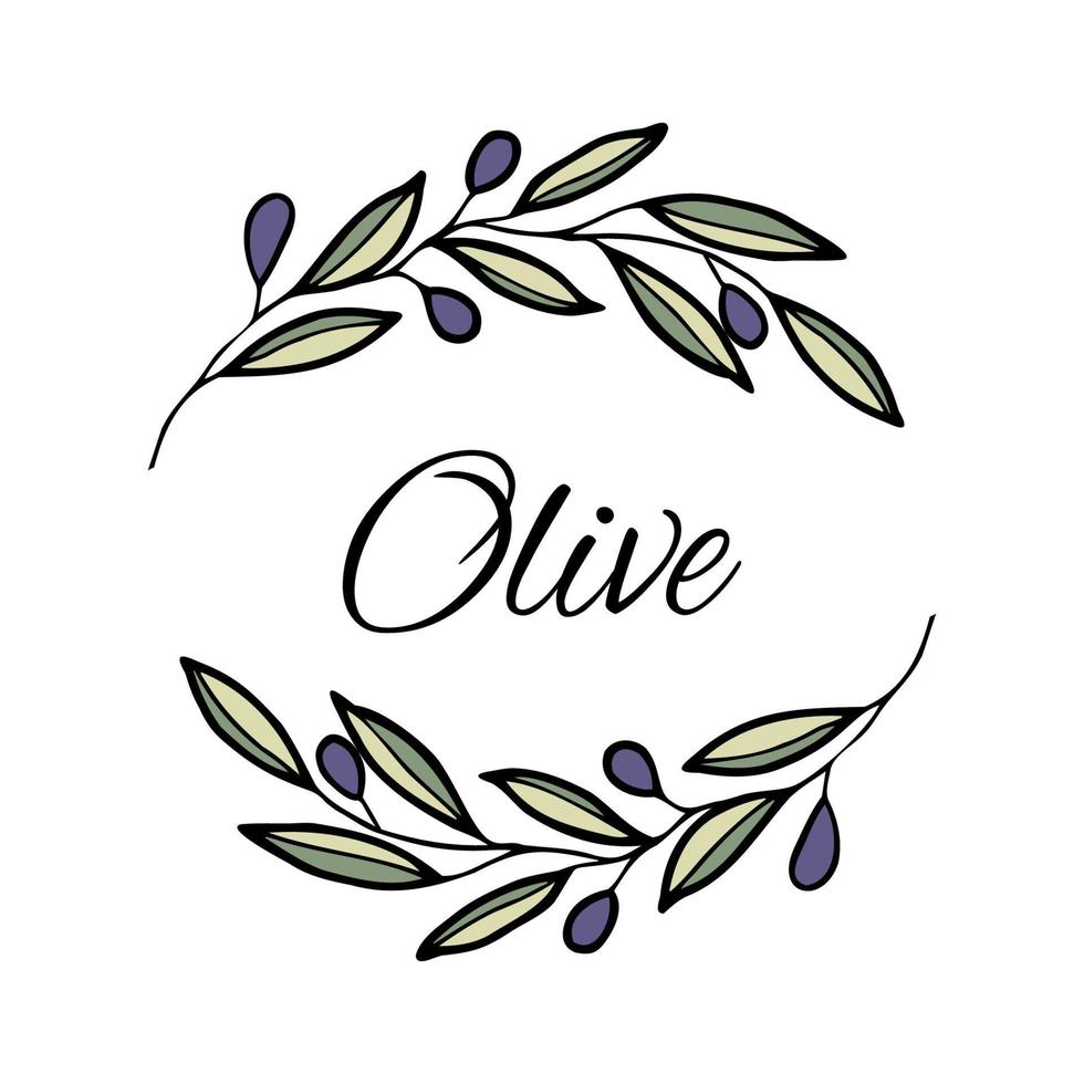 couronne d'olivier pour carte ou invitation vecteur
