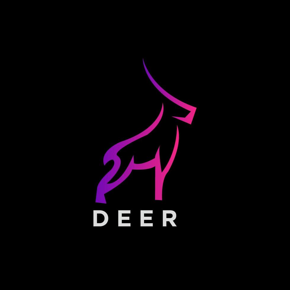 cerf logo animal coloré design simple vecteur
