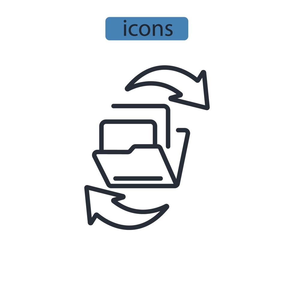 icônes de partage de fichiers symboles éléments vectoriels pour le web infographique vecteur