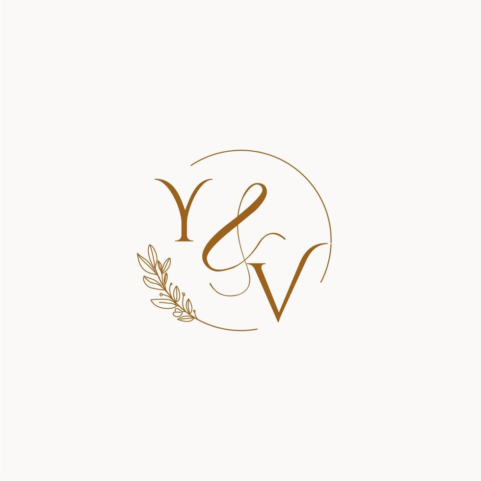 logo monogramme de mariage initial yv vecteur