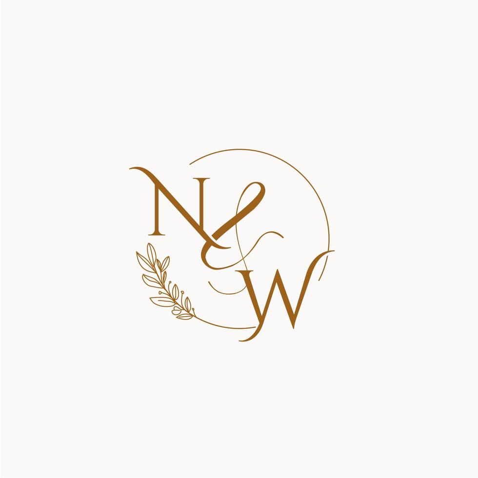 nw logo monogramme de mariage initial vecteur