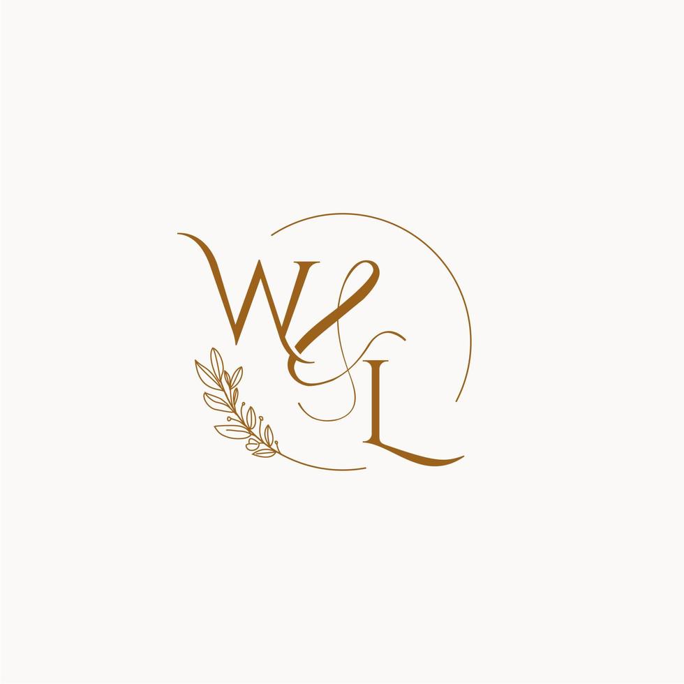 logo monogramme de mariage initial wl vecteur