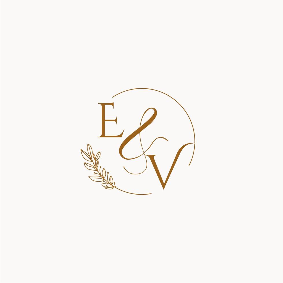 logo monogramme de mariage initial ev vecteur