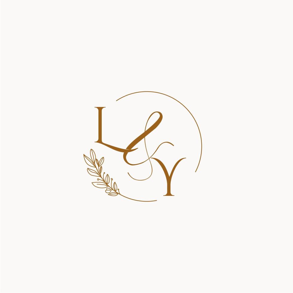 logo monogramme de mariage initial ly vecteur