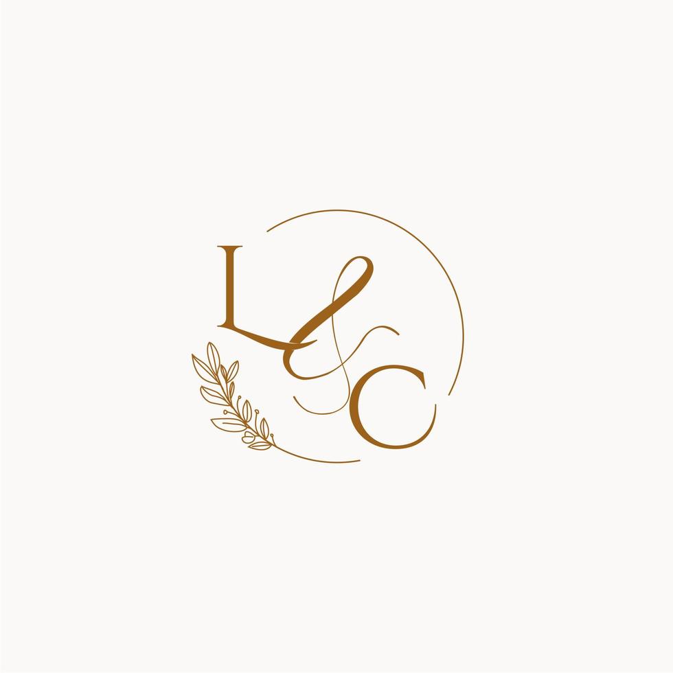 logo monogramme de mariage initial lc vecteur