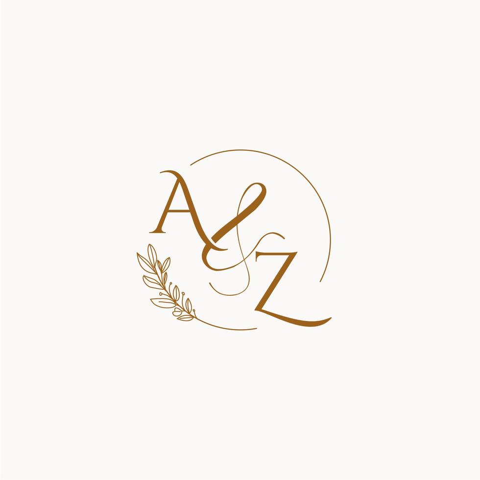 logo monogramme de mariage initial az vecteur