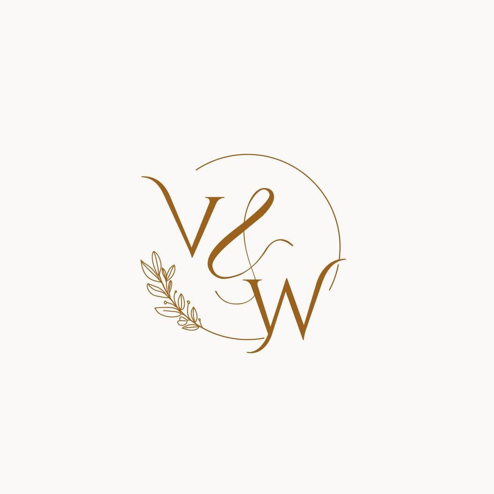 vw logo monogramme de mariage initial vecteur