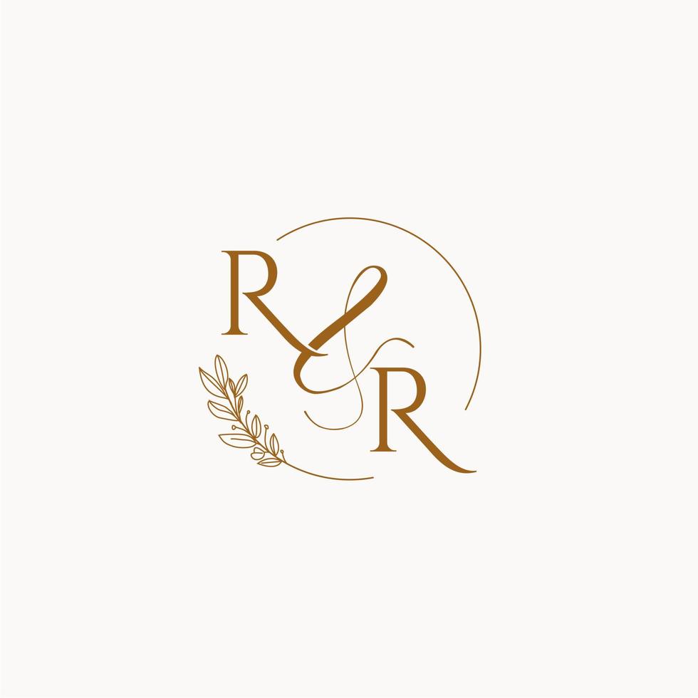 logo monogramme de mariage initial rr vecteur