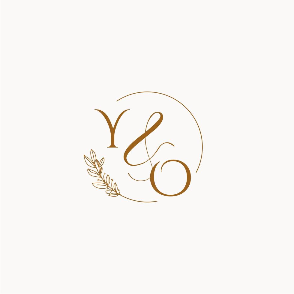 yo logo monogramme de mariage initial vecteur