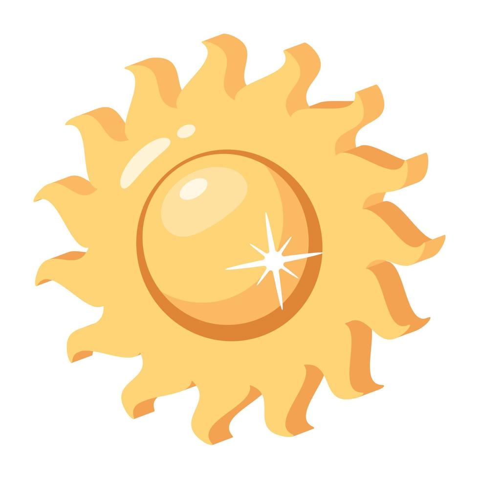 icône plate du soleil prête à l'emploi vecteur