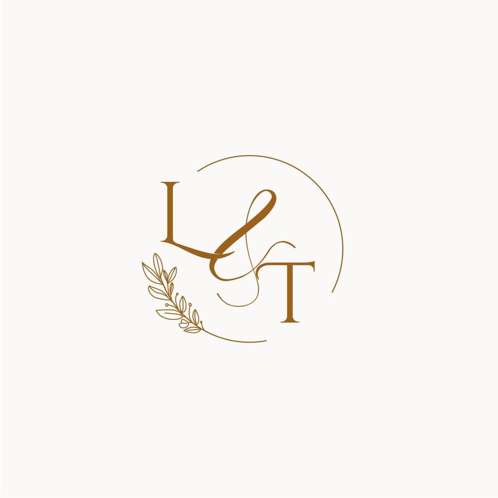 lt logo monogramme de mariage initial vecteur