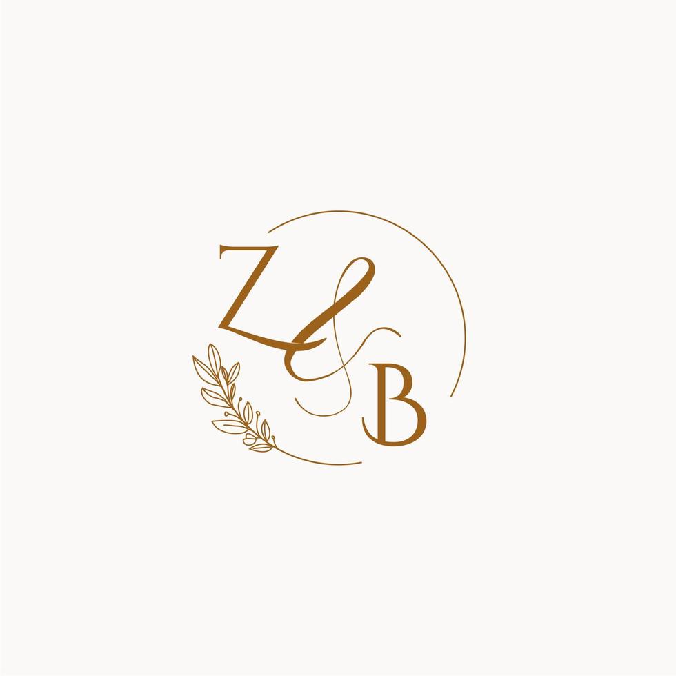 logo monogramme de mariage initial zb vecteur