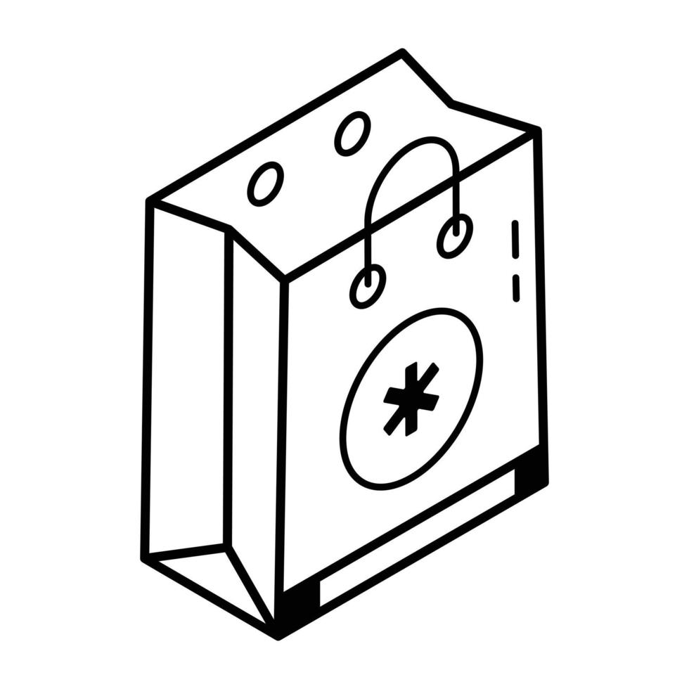 une icône de contour pratique du sac de pharmacie vecteur