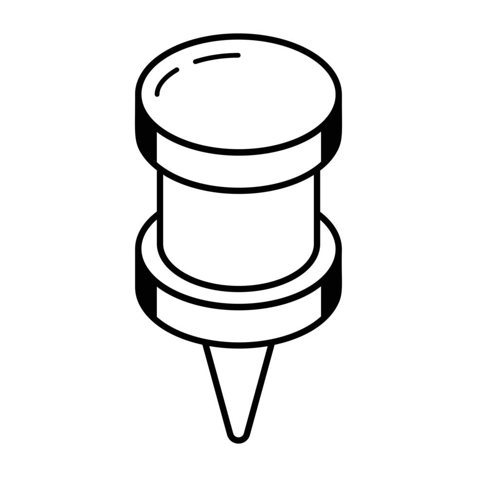 une icône de conception isométrique d'épingle de pouce vecteur