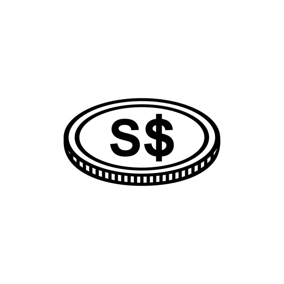 symbole d'icône de devise de Singapour. sgd, pièces en dollars de singapour. illustration vectorielle vecteur