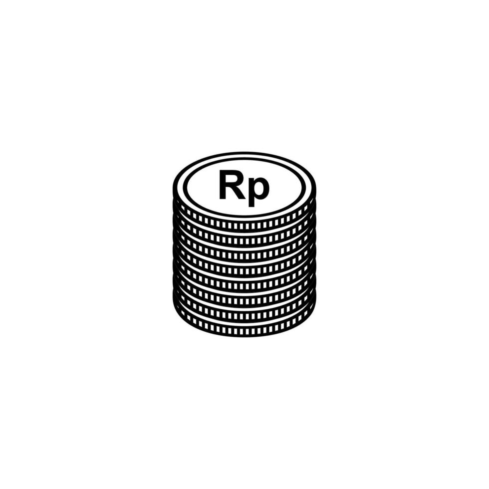 pile de monnaie indonésienne, rupiah, idr, symbole d'icône pile d'argent. illustration vectorielle vecteur