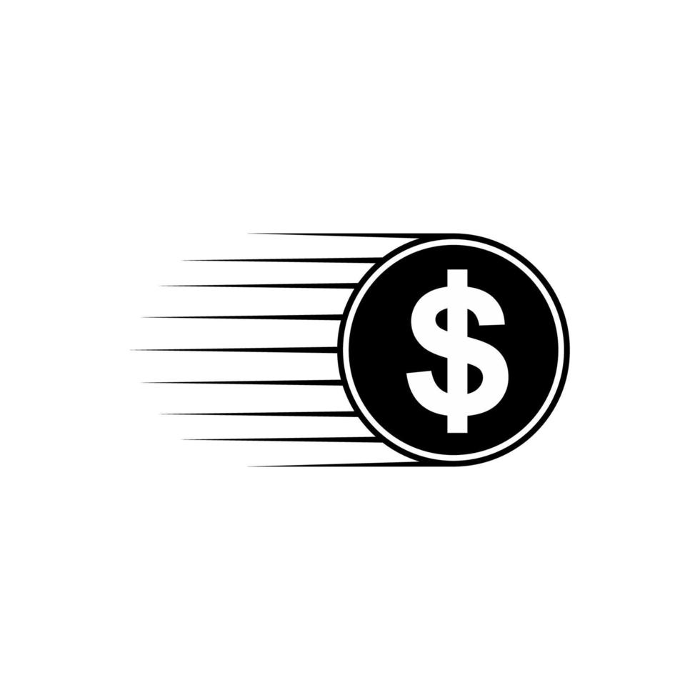 symbole d'icône dollar, transfert d'argent rapide en usd. illustration vectorielle vecteur