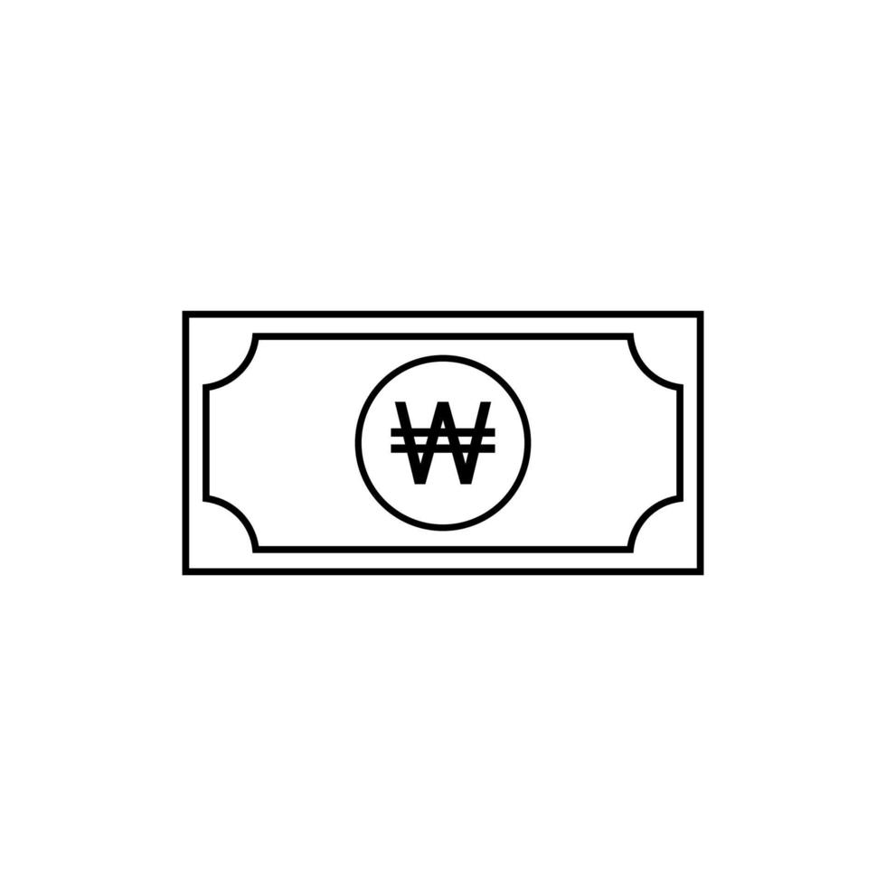 symbole d'icône de devise coréenne, gagné, krw. illustration vectorielle vecteur