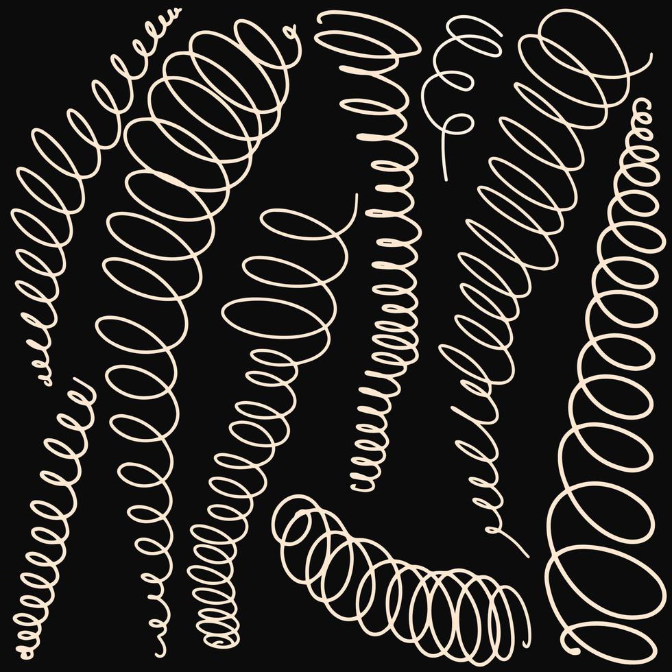 ensemble de lignes vectorielles en spirale. vecteur