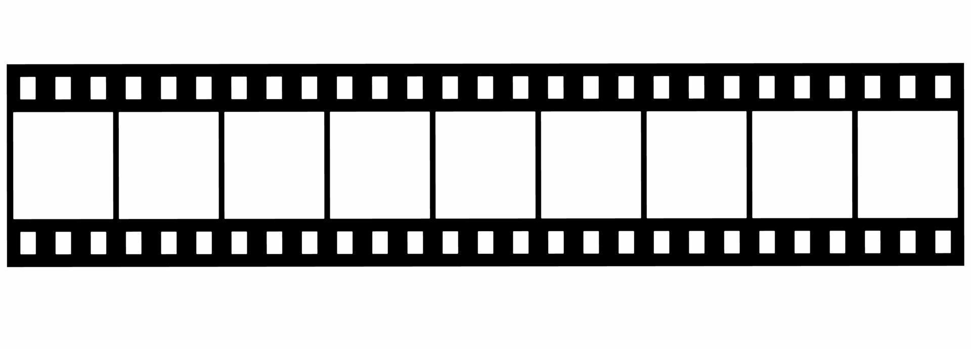 icône de ligne de bande de film isolé sur fond blanc vecteur