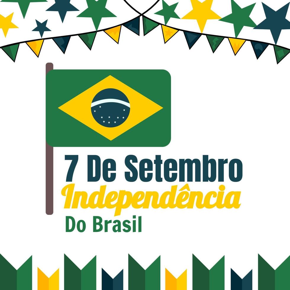 de independencia do brasil 7 de setembro fête de l'indépendance du brasil. modèle d'indépendance du brésil avec décoration de ruban et de drapeau pour notre conception de modèle. vecteur