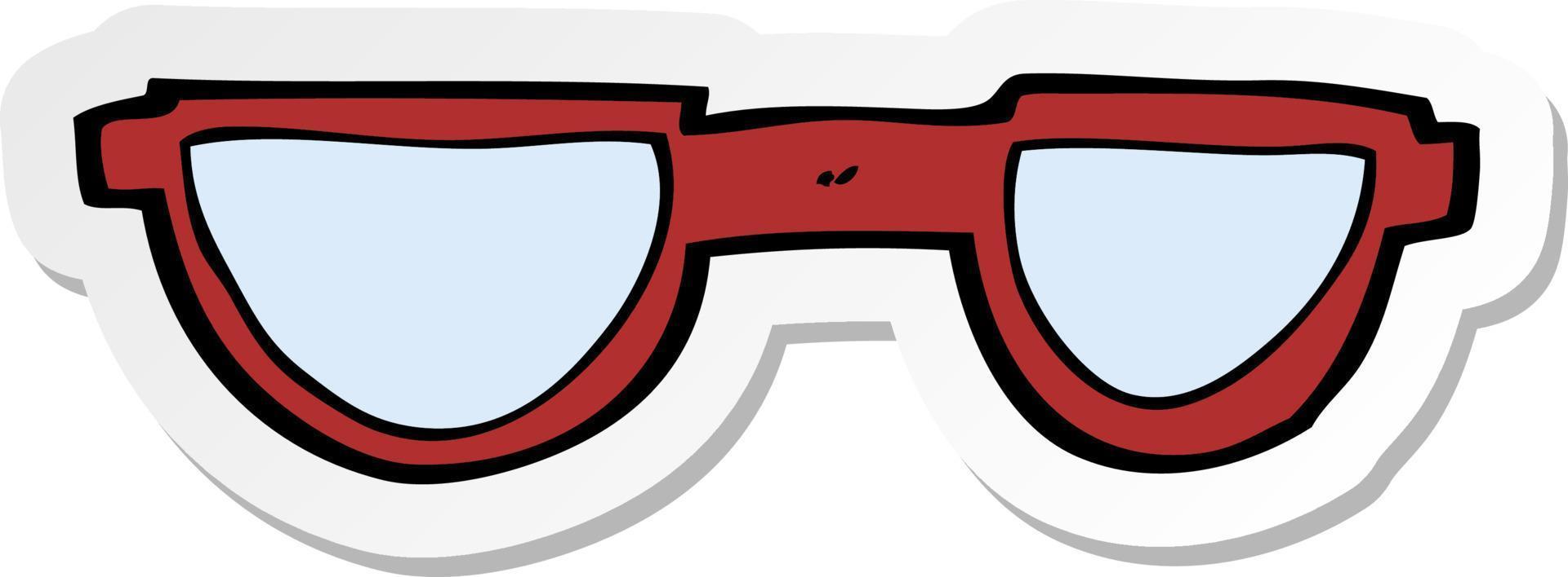 autocollant de lunettes de dessin animé vecteur