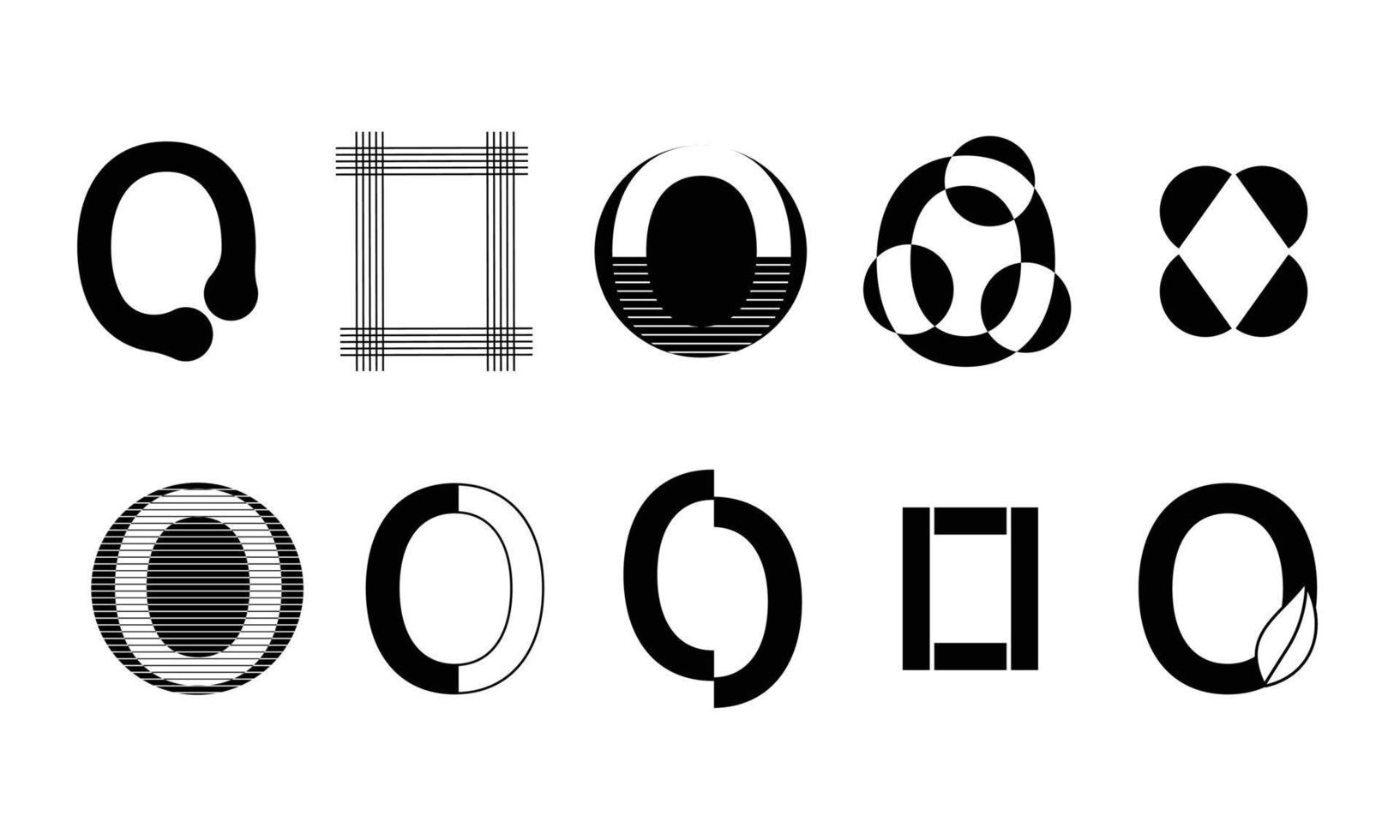 monogramme set logos avec la lettre o, collection vecteur