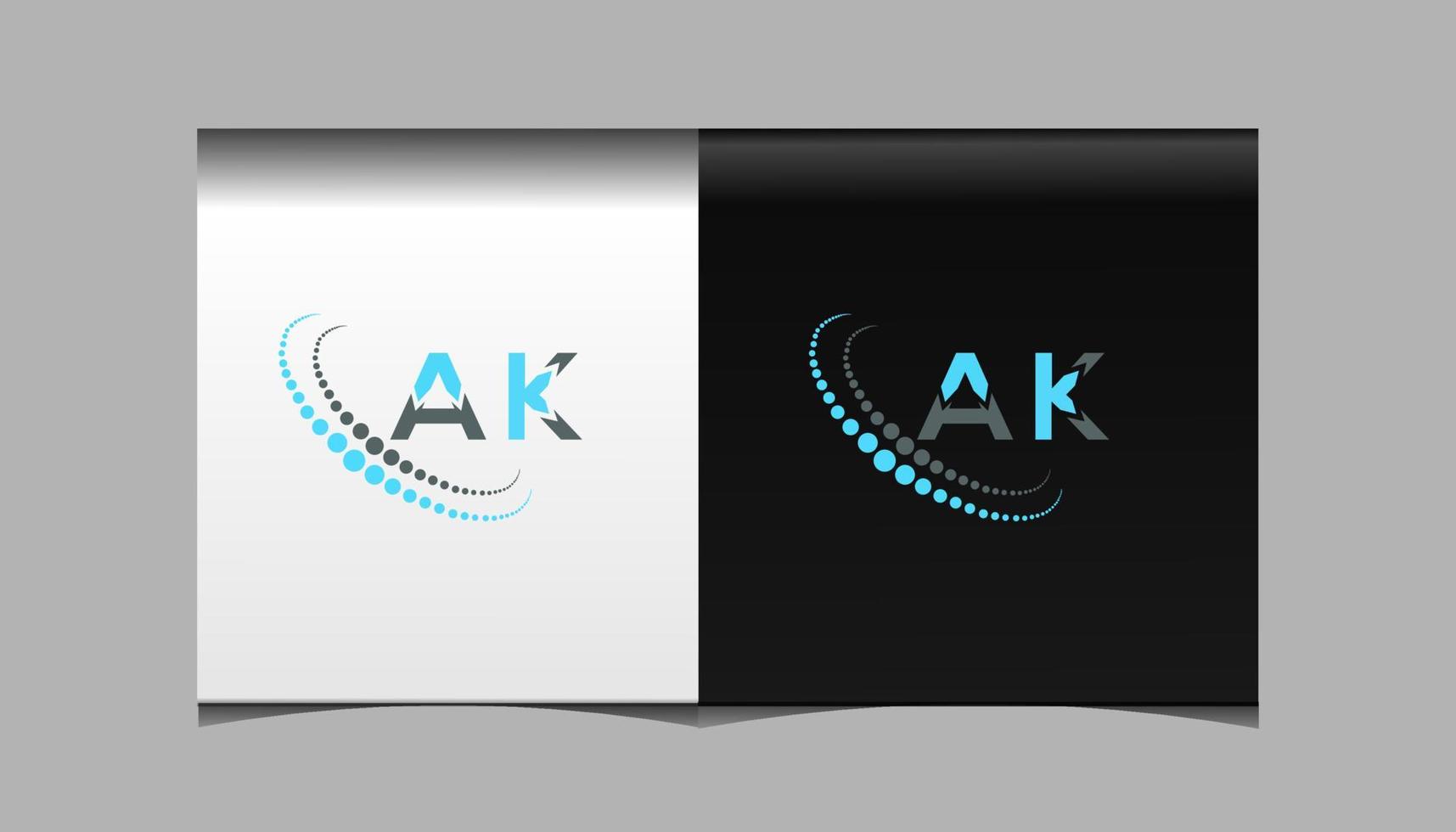 création de logo de lettre ak. un design unique. vecteur