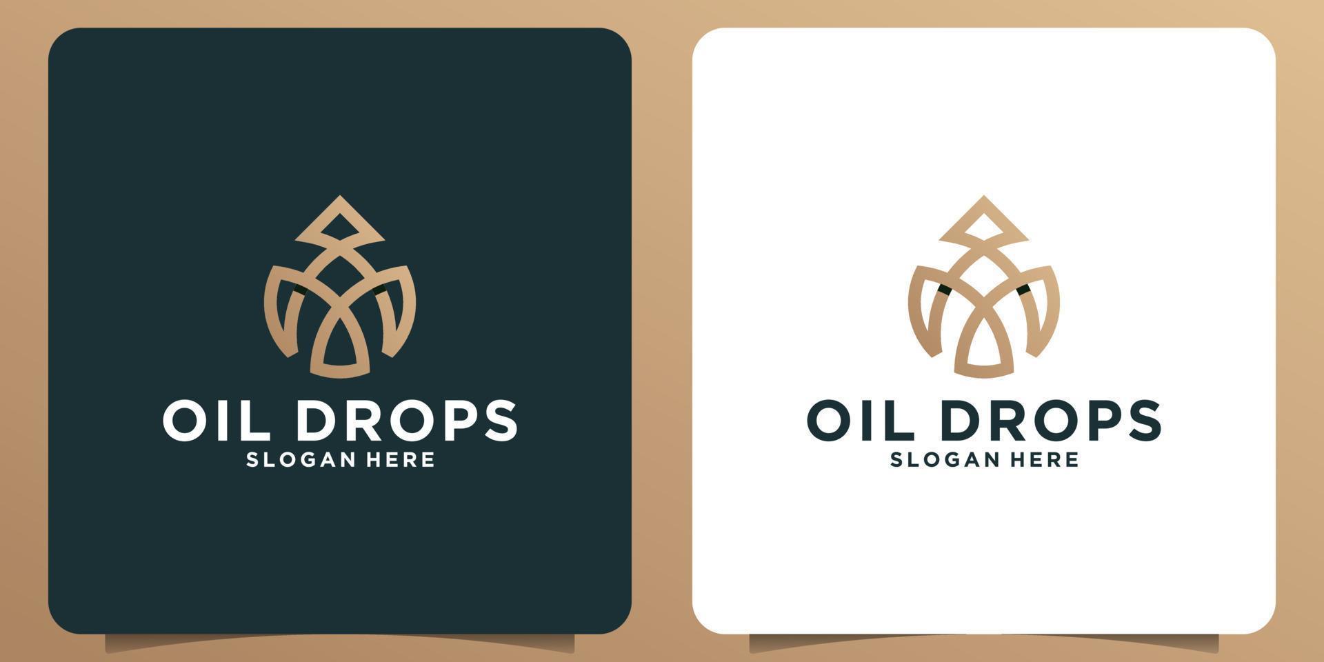 création de logo de goutte d'huile avec des lignes minimalistes vecteur