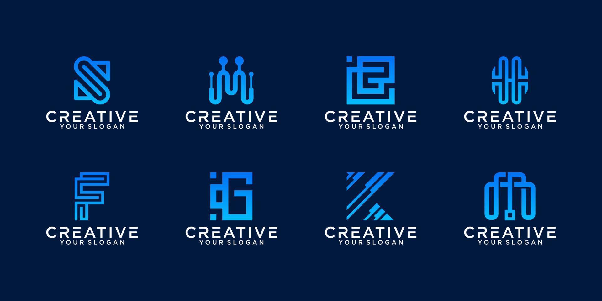 modèle de conception de logo alphabet lettre monogramme créatif vecteur
