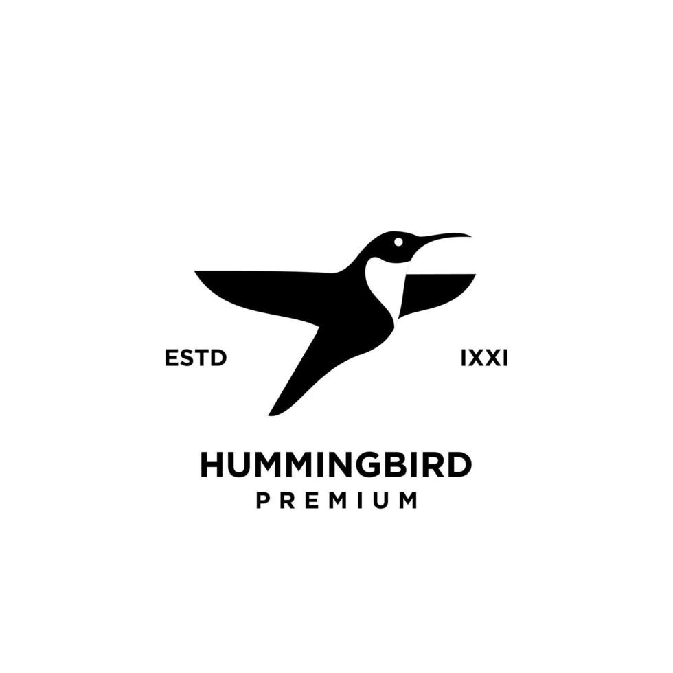conception d'icône logo silhouette noire colibri vecteur